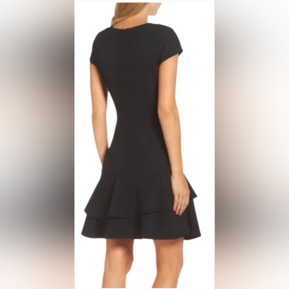 Eliza J Black Ruffle Dress, NEW w Tags! Size 12P 14P - Picture 3 of 11
